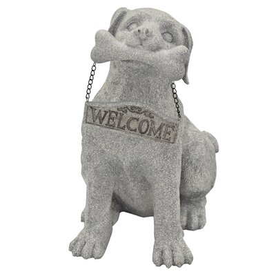 outdoor dog welcome statue